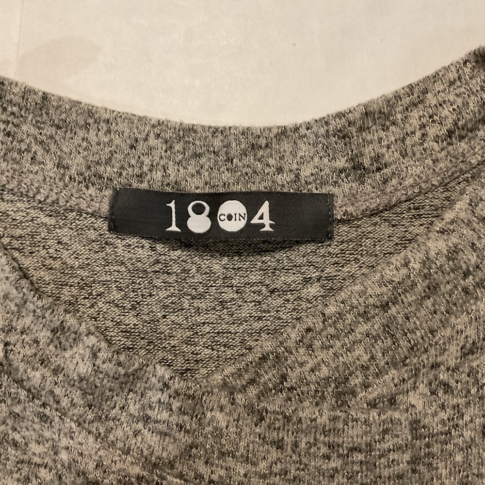 Coin 1804 Long Cardigan Open Front Sleeveless Heather Gray - Picture 6 of 7